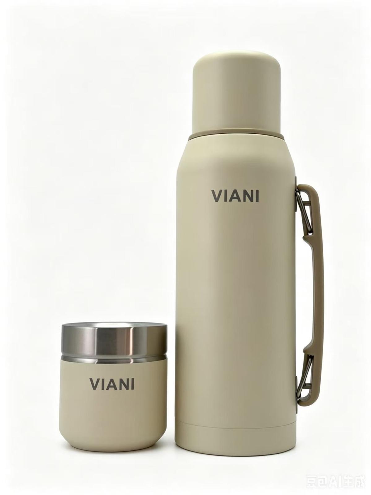 Termo VIANI Beige Classic 1LT + Mate de REGALO.